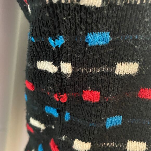 Vintage Sweater Size Petite Medium MP Black White Knit Retro Print 80s Pullover - Picture 9 of 15